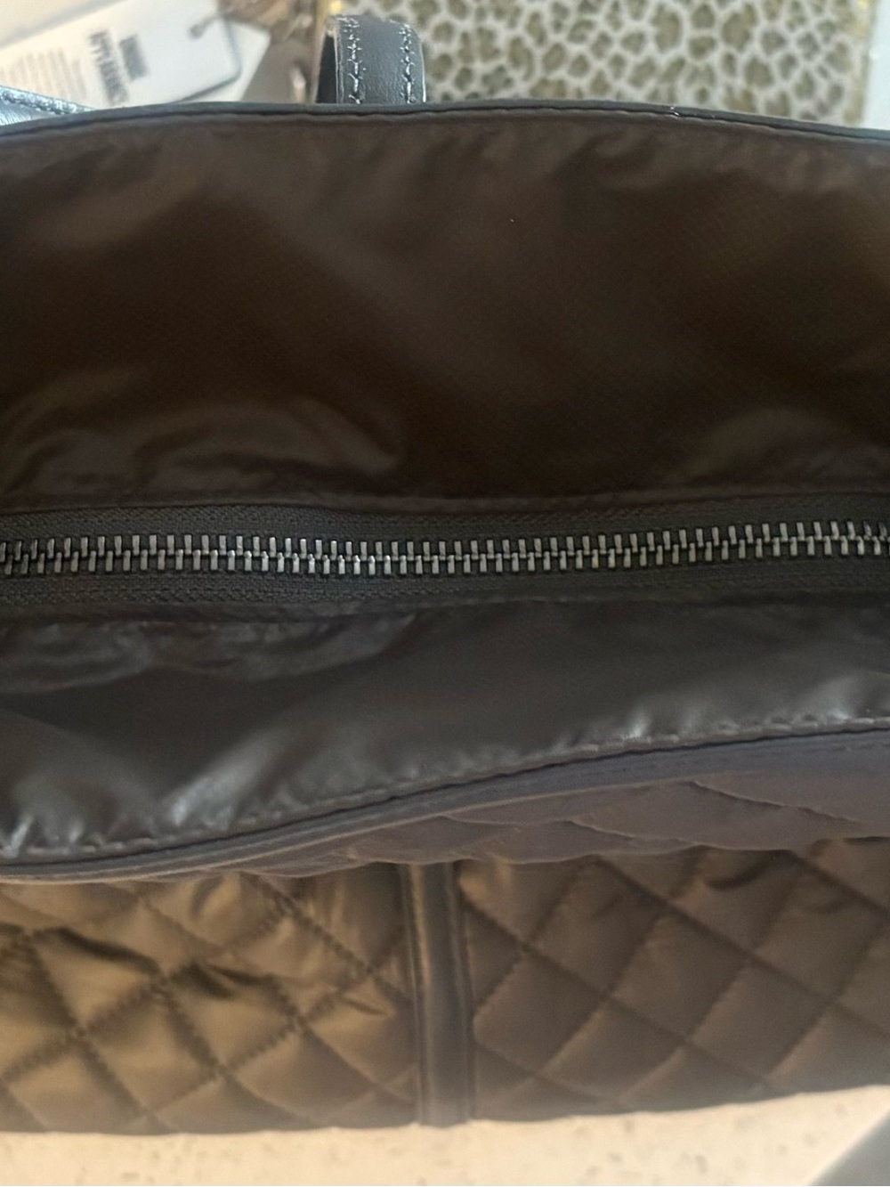 MZ Wallace Quilted Astor Hobo Tote in Brown/ Olive “magnet” is color name - Picture 10 of 10